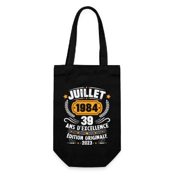 Vintage 1984 Juillet Cadeau D'anniversaire 39 Ans - Sac à bouteille - noir - Devant