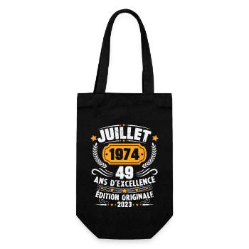 Vintage 1974 Juillet Cadeau D'anniversaire 49 Ans - Sac à bouteille - noir - Devant