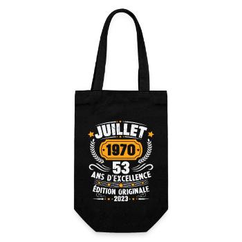 Vintage 1970 Juillet Cadeau D'anniversaire 53 Ans - Sac à bouteille - noir - Devant