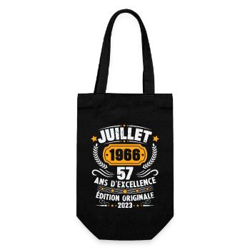 Vintage 1966 Juillet Cadeau D'anniversaire 57 Ans - Sac à bouteille - noir - Devant