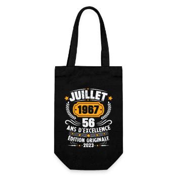Vintage 1967 Juillet Cadeau D'anniversaire 56 Ans - Sac à bouteille - noir - Devant