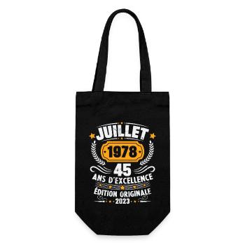 Vintage 1978 Juillet Cadeau D'anniversaire 45 Ans - Sac à bouteille - noir - Devant