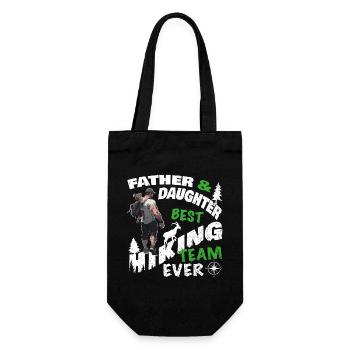 Hiking Mountains Proud Daddy Daughter Team Father's Day - Gift Bag for Bottles - black - Front