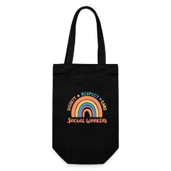 dignity care social worker social work - Gift Bag for Bottles - black - Front