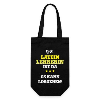 Lehrerin Latein Griechisch Latinistik Sprache - Geschenkbeutel für Flaschen - Schwarz - Vorne
