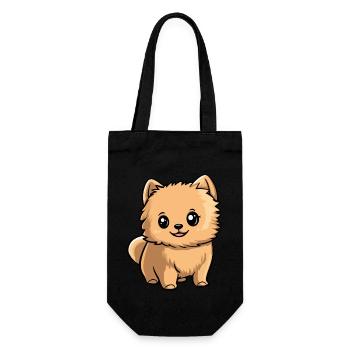 Pomeranian Dog Comic Cute Pomeranian - Gift Bag for Bottles - black - Front
