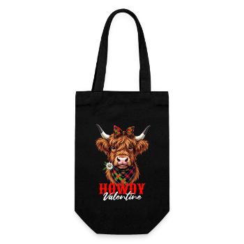 La Saint-Valentin Ecossais Highland Bovins Vache Drôle - Sac à bouteille - noir - Devant