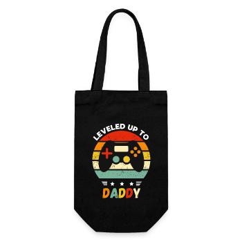 Vatertag Papa Daddy Konsole Game Retro Computer - Geschenkbeutel für Flaschen - Schwarz - Vorne
