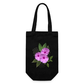 Fleurs - Bouquet - Fleurs - Flore - Sac à bouteille - noir - Devant