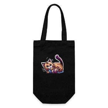 Cat playing with Yarn (Magical Animals Collection) - Gift Bag for Bottles - black - Front
