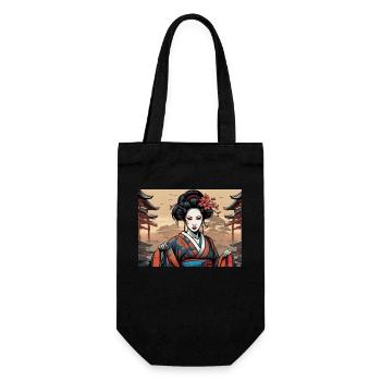 Japanerin - Geschenkbeutel für Flaschen - Schwarz - Vorne