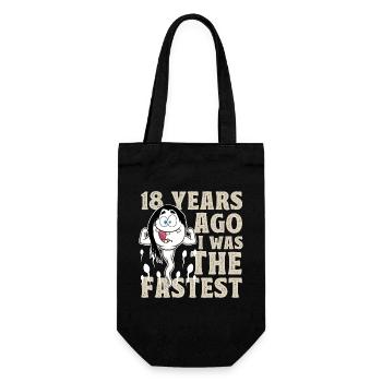 18th Birthday Funny Gift Idea - Gift Bag for Bottles - black - Front