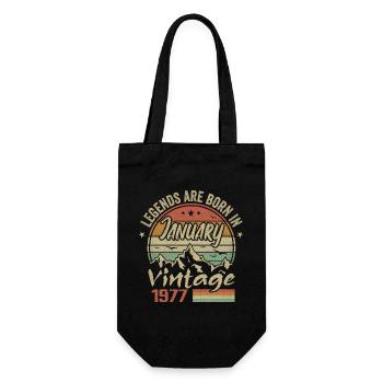 The legends were born in January 1977 - 1977 - Gift Bag for Bottles - black - Front