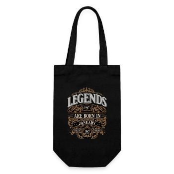 1967 January Born Birthday Birth Year Legend - Gift Bag for Bottles - black - Front