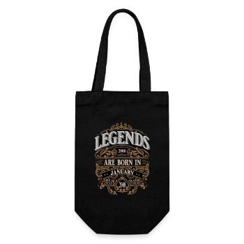 2008 January Born Birthday Birth Year Legend - Gift Bag for Bottles - black - Front