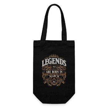 1963 March Born Birthday Year of Birth - Gift Bag for Bottles - black - Front
