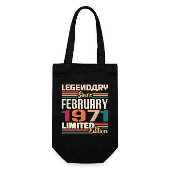 February 1971 Birthday Present February 1971 - Gift Bag for Bottles - black - Front