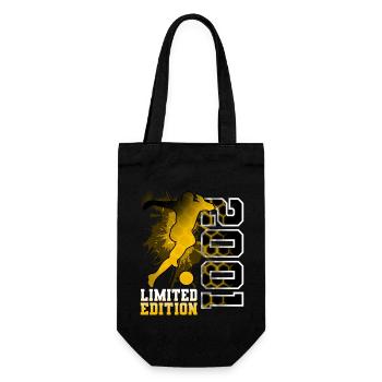 2001 Year of Birth Birthday Football - Gift Bag for Bottles - black - Front