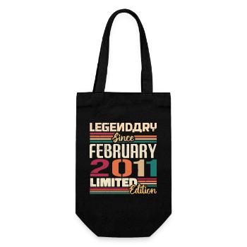 February 2011 Birthday Present February 2002 - Gift Bag for Bottles - black - Front