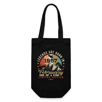 Born in February 1957 birthday joke retro 1957 - Gift Bag for Bottles - black - Front
