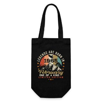 Né en février 1965 anniversaire blague rétro 1965 - Sac à bouteille - noir - Devant