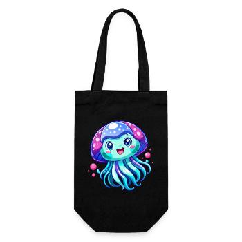 Méduse mignonne - Sac à bouteille - noir - Devant
