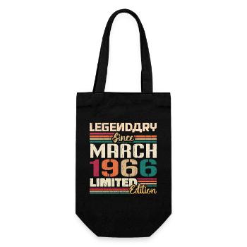 March 1966 Vintage Born Vintage Birthday - Gift Bag for Bottles - black - Front