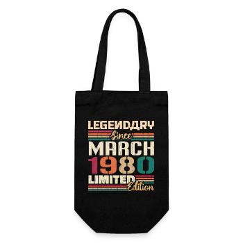 Mars 1980 ' s Vintage Born Vintage anniversaire - Sac à bouteille - noir - Devant