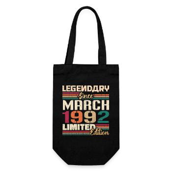 Mars 1992 Vintage Born Vintage Anniversaire - Sac à bouteille - noir - Devant