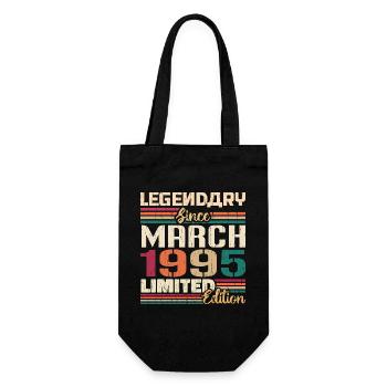 March 1995 Vintage Born Vintage Birthday - Gift Bag for Bottles - black - Front