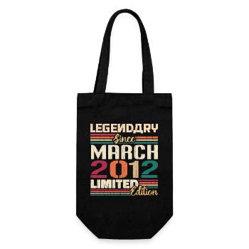 March 2012 Vintage Born Vintage Birthday - Gift Bag for Bottles - black - Front
