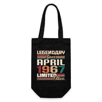 Legenden Werden Im April 1967 Geboren - 1967 - Geschenkbeutel für Flaschen - Schwarz - Vorne