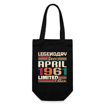 Legenden Werden Im April 1961 Geboren - 1961 - Geschenkbeutel für Flaschen - Schwarz - Vorne