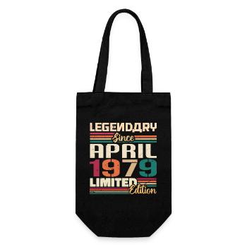 Legenden Werden Im April 1979 Geboren - 1979 - Geschenkbeutel für Flaschen - Schwarz - Vorne