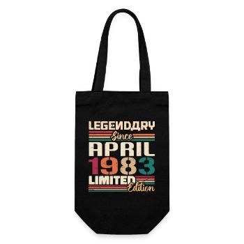 Legenden Werden Im April 1983 Geboren - 1983 - Geschenkbeutel für Flaschen - Schwarz - Vorne