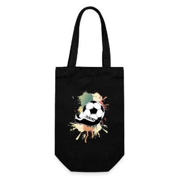Fußball Fußballer Farbklecks - Geschenkbeutel für Flaschen - Schwarz - Vorne