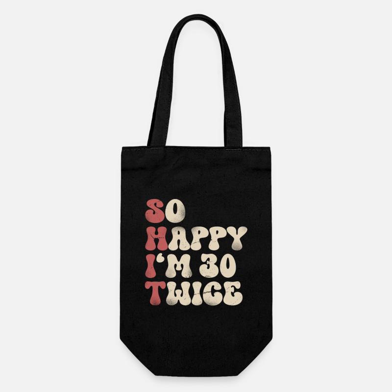 60th Birthday Funny Saying - Gift Bag for Bottles - black