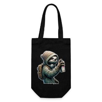Sloth Graffiti Sprayer Street Art - Gift Bag for Bottles - black - Front