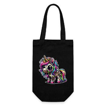 Einhorn Zombie Monster - Geschenkbeutel für Flaschen - Schwarz - Vorne