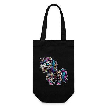 Einhorn Zombie - Geschenkbeutel für Flaschen - Schwarz - Vorne