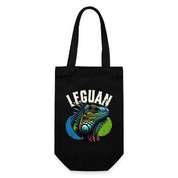 Leguan - Geschenkbeutel für Flaschen - Schwarz - Vorne