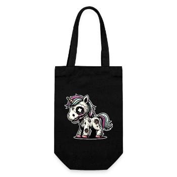 Einhorn Zombie Monster Halloween - Geschenkbeutel für Flaschen - Schwarz - Vorne
