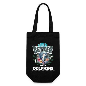 Delfin - Geschenkbeutel für Flaschen - Schwarz - Vorne