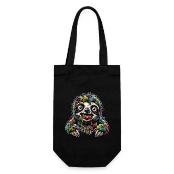 Faultier Zombie Monster Halloween - Geschenkbeutel für Flaschen - Schwarz - Vorne