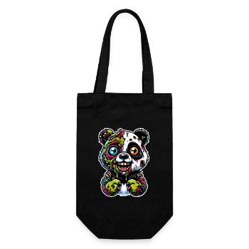Panda Zombie Monster Halloween - Geschenkbeutel für Flaschen - Schwarz - Vorne