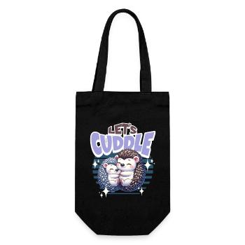 Hedgehog Lets Cuddle - Gift Bag for Bottles - black - Front