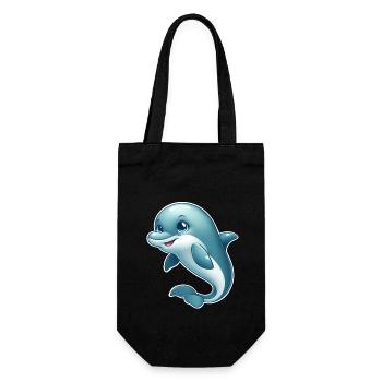 Delfin - Geschenkbeutel für Flaschen - Schwarz - Vorne