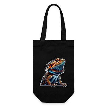 Bartagame Bartagamen Bearded Dragon - Geschenkbeutel für Flaschen - Schwarz - Vorne