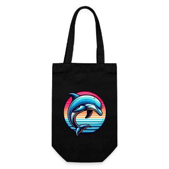 Delfin - Geschenkbeutel für Flaschen - Schwarz - Vorne