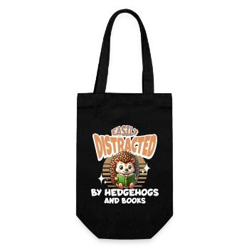 Hedgehogs Reading Books Book - Gift Bag for Bottles - black - Front
